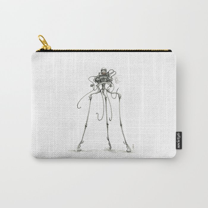 Martian Tripod Queen, Black and White Carry-All Pouch