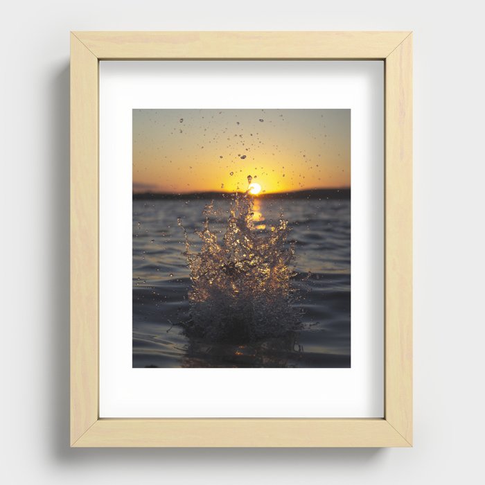 Michigan Lake Splash, Silver Lake, Silver Lake Sunset Recessed Framed Print