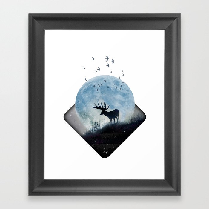 blue moon spill Framed Art Print