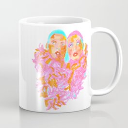 Pink Ladies blue hair pink boa gemini twins Coffee Mug