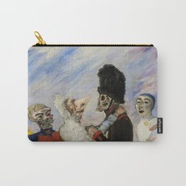 The beautiful wedding couple, a-hem, cough, cough; squelette arrêtant masques grotesque art portrait painting masks and ugly skeletons by James Ensor Carry-All Pouch