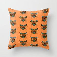 Tribal Cat Faces Throw Pillow