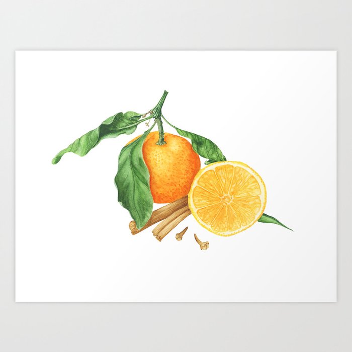 Tangerines and spices Art Print