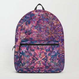 Sister Backpack | Digital, Floral, Sacredgeometry, Abstract, Crystal, Shifting, Purple, Moving, Symmetrical, Collage 