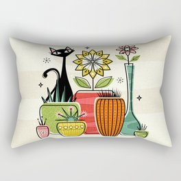 Plants, Pots, and a Pussycat ©studioxtine Rectangular Pillow