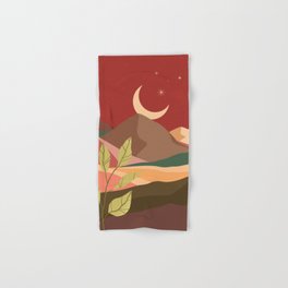 Mountains Landscape with Crescent Moon Hand & Bath Towel