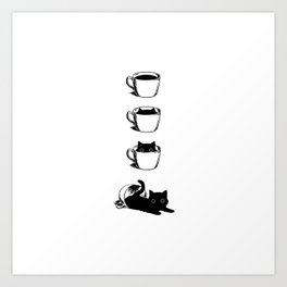 Morning Coffee, Cat in A Cup Art Print