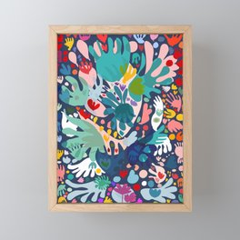 Flowers of Love Joyful Abstract Decorative Pattern Colorful  Framed Mini Art Print