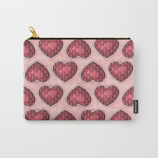 Wine Colored Hearts Carry-All Pouch