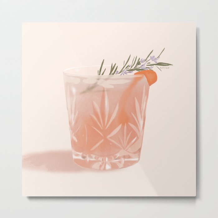 Gin Fizz Cocktail Metal Print