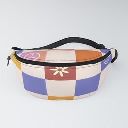 70s Retro Checkered Pattern Fanny Pack