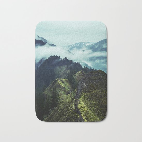 Forest Mountains Blue Sky Bath Mat