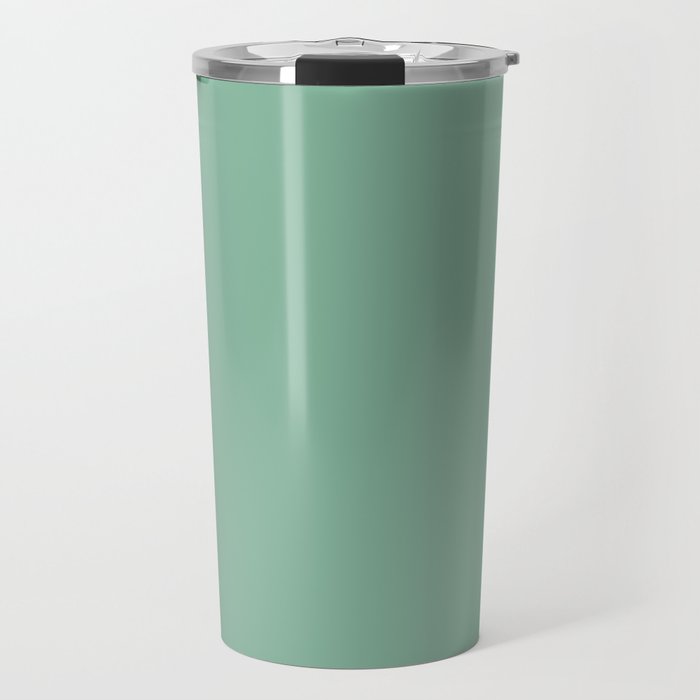 Dark Pastel Mint Green Solid Color - Pairs with Farrow & Ball Arsenic 214 Travel Mug