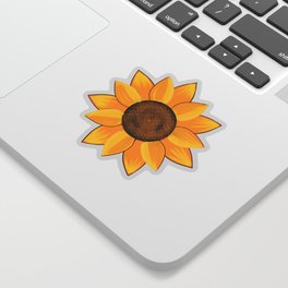 Golden Lovely Beautiful Sunflower Sticker