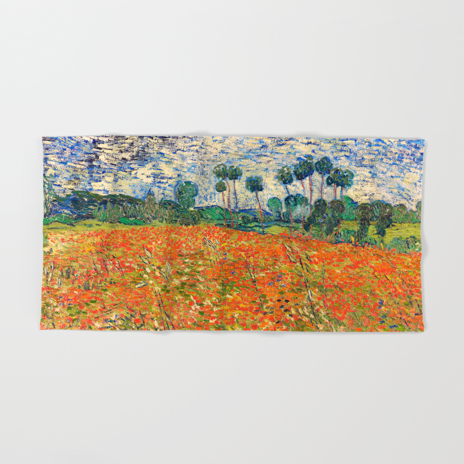 Poppy Field By Vincent Van Gogh 1890 Painting Hand Bath Towel