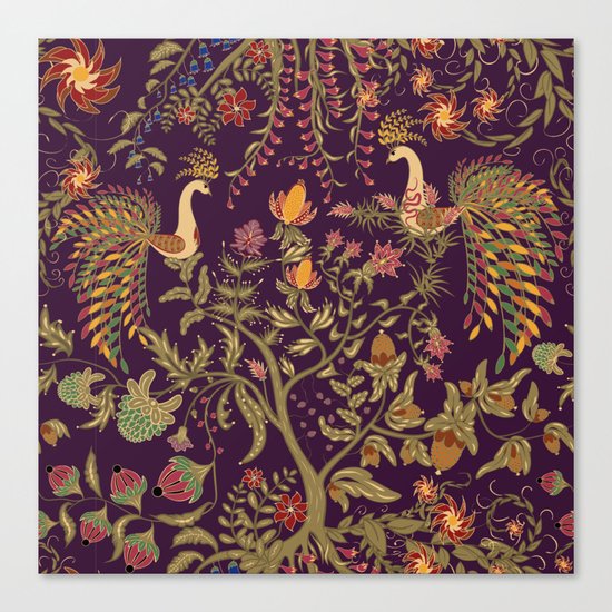 Birds of Paradise. Colorful illustration. Canvas Print