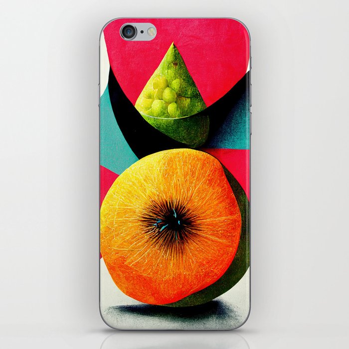 Inner Fruit - Abstract Minimalist Digital Retro Poster Art iPhone Skin