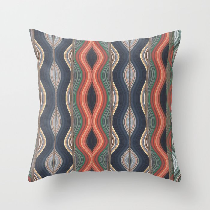 Colored waves Throw Pillow