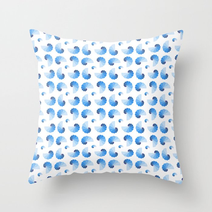 Symmetric patterns 168 blue Throw Pillow