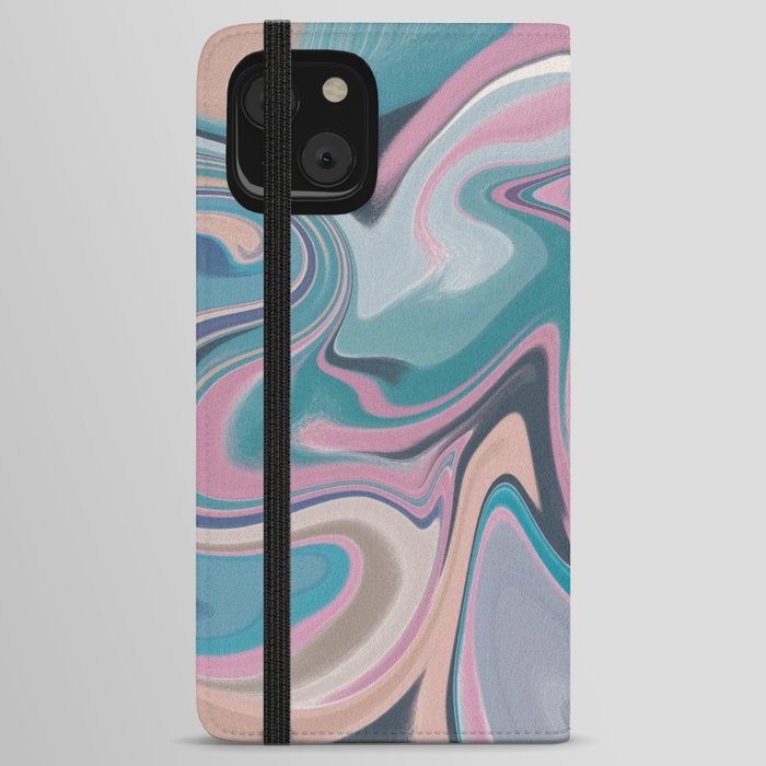 Purple and teal liquify marble iPhone Wallet Case