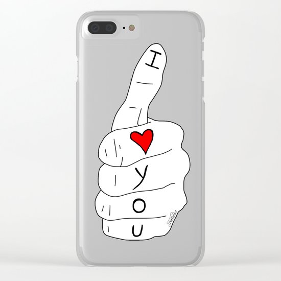 I love you - thumbs up Clear iPhone Case