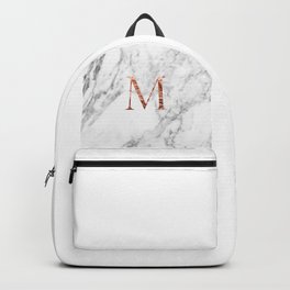 Monogram rose gold marble M Backpack
