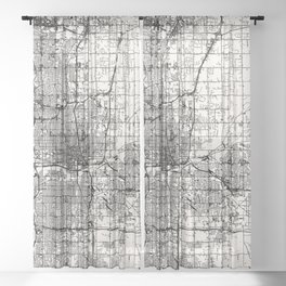 Oklahoma City. Vintage City Map Sheer Curtain