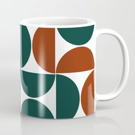Teal red mid century modern geometric shapes Mug