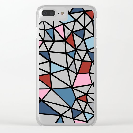 Segment Pink and Blue Clear iPhone Case