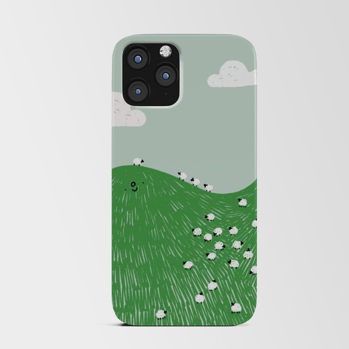 a hill full of sheep iPhone Card Case