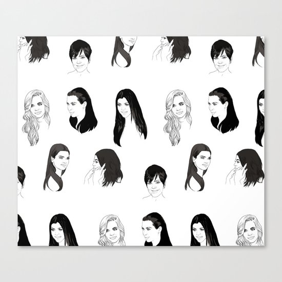 Keeping Up (Black and White) Canvas Print
