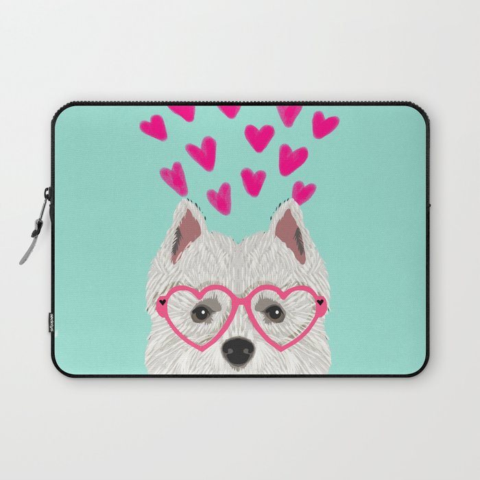 Westie west highland terrier white valentines day dog lover pet valentine Laptop Sleeve
