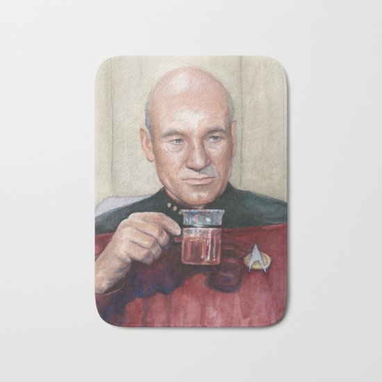 Captain Picard Earl Grey Tea | Star Trek Painting Bath Mat