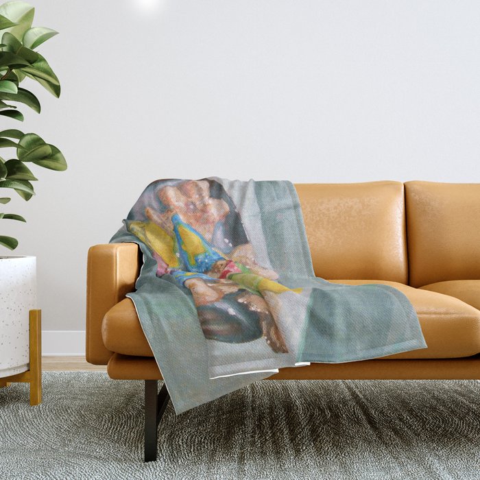 Marshmallow Cereal Throw Blanket by Hillary White Society6