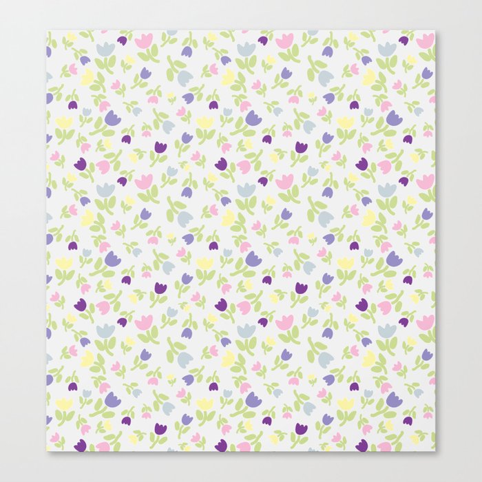 Silly Flowers Pastel Canvas Print