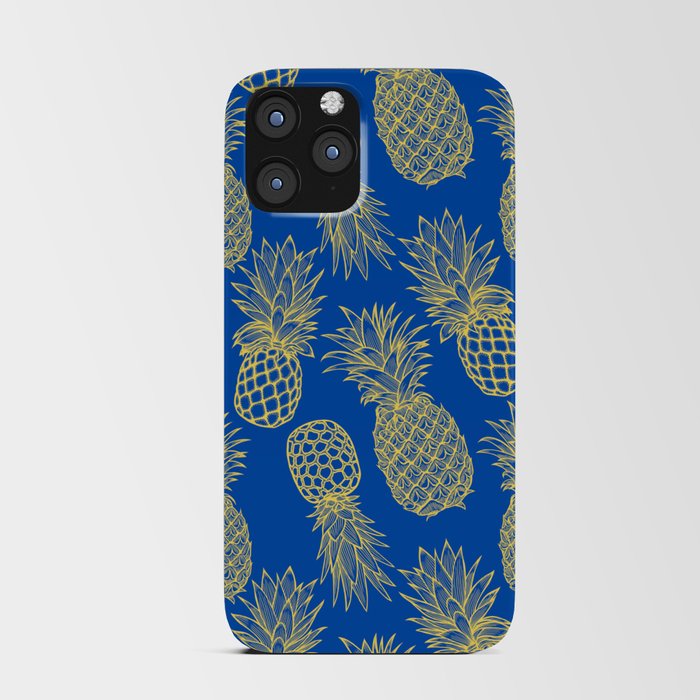 Fresh Pineapples Blue & Yellow iPhone Card Case