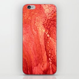 red orange and white acrylic painting iPhone Skin