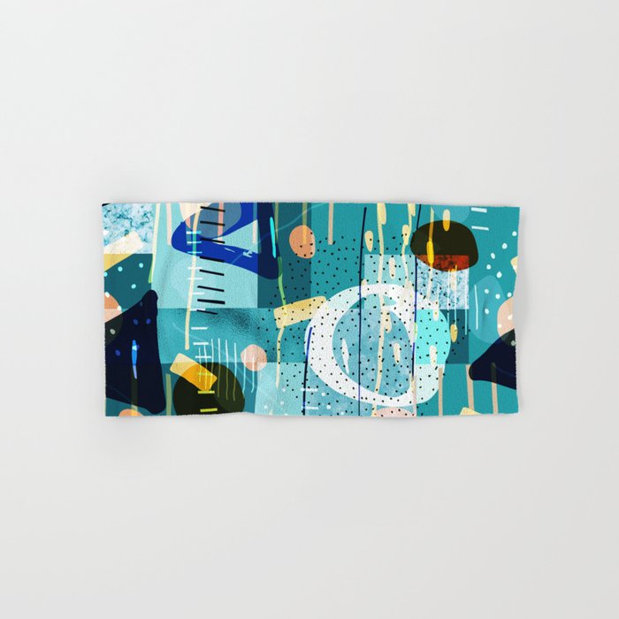 Abstract Colorful Geometric Shapes Collage Hand Bath Towel By Artonwear Society6