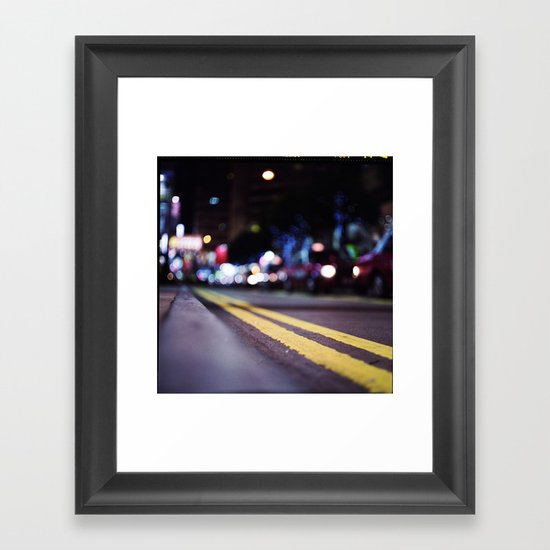 Hong Kong Street Lights Framed Art Print