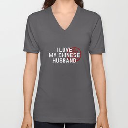 I Love My Chinese Husband AI Mandarin Character V Neck T Shirt