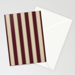Burgundy Stripes Stationery Cards
