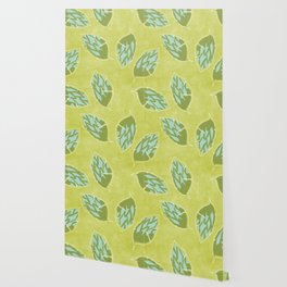 Grean Tea Leaves Pattern Wallpaper