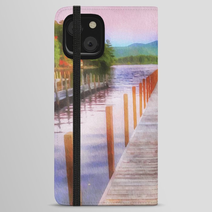 Pastel Hues of Huddle Bay on Lake George New York iPhone Wallet Case
