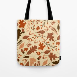 Autumn Leaves and Ladybugs Pattern Tote Bag