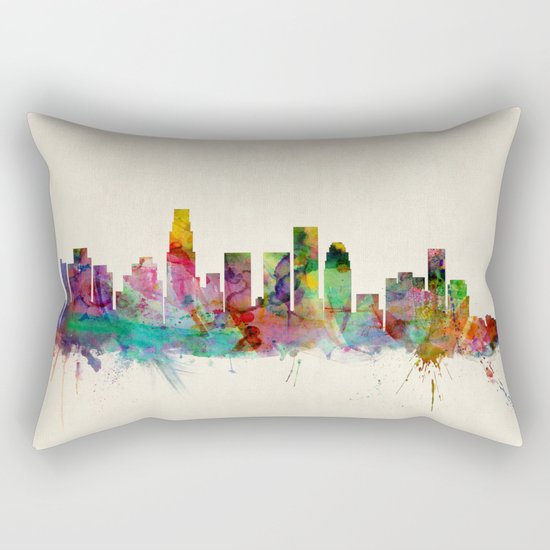 Los Angeles City Skyline Rectangular Pillow