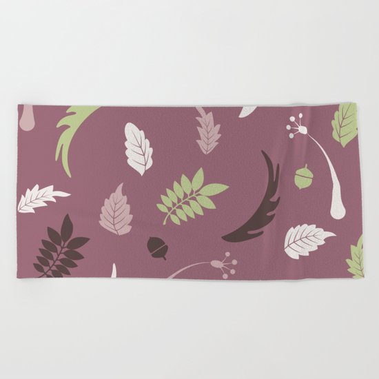 COLORED LEAVES P (abstract pattern) Beach Towel