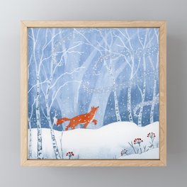 When the Wind Brings Snow to the Forest Framed Mini Art Print