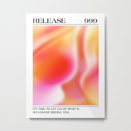 Release. Angel Number 999. Aura Gradient Metal Print | Spiritual, Angel Number, Spirituality, Aurora, Affirmation, Angel Numbers, Release, Positive, Orange, Aura 