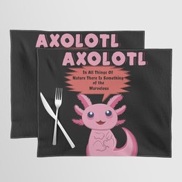 All Things Amphibian Cartoon Cute Kawaii Axolotl Placemat