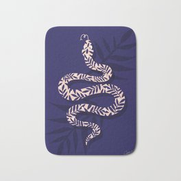 Tropical Serpent – Cobalt & Blush Bath Mat | Catcoq, Leaves, Curated, Tropical, Snakes, Serpents, Scary, Snake, Tropics, Desert 